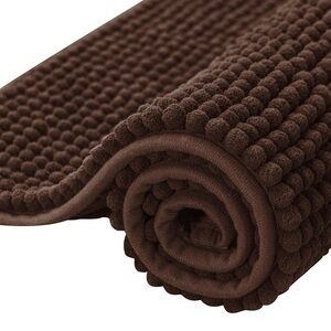 SUBRTEX Bathroom Rugs Chenille Bath Rug Chocolate, 20" x 32"